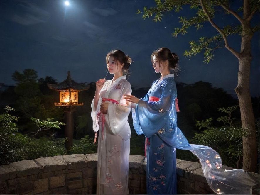 广州夜景下的休闲场所入口