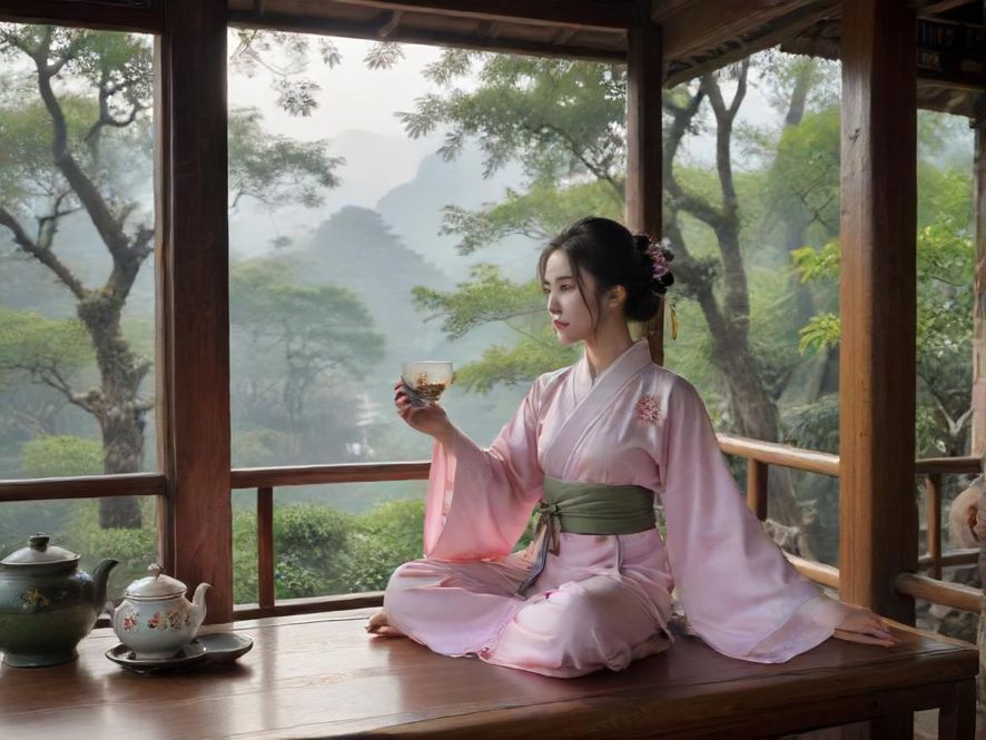 广州高端茶室一角，环境优雅