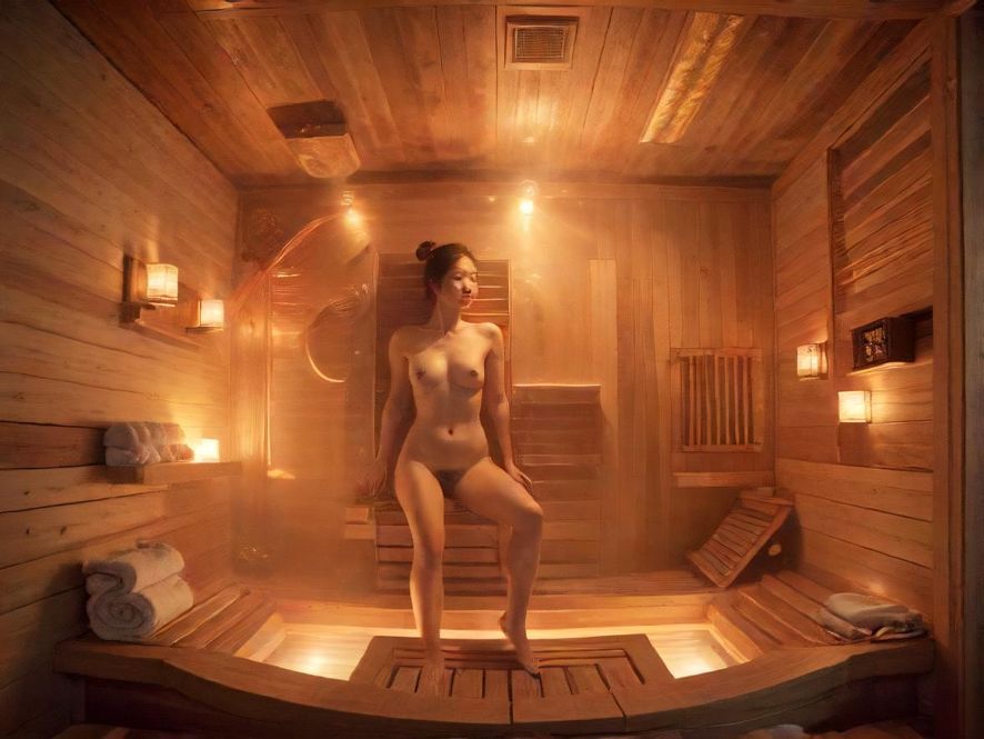 豪华桑拿休闲区,灯光温馨,氛围感十足