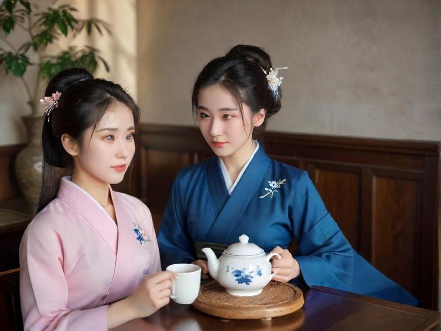 一间布置舒适、光线柔和的茶室包间,展现私密休闲空间。