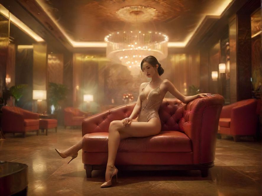 一处装修精致、灯光柔和的高端会所休息区