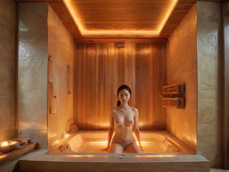 广佛高端桑拿会所的奢华浴室场景