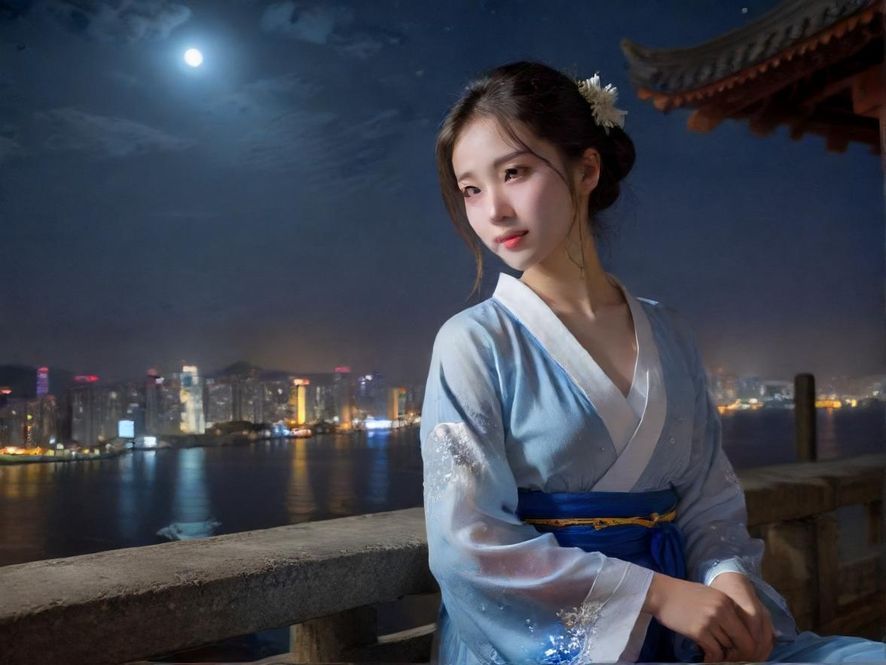 长沙夜景俯瞰高层建筑