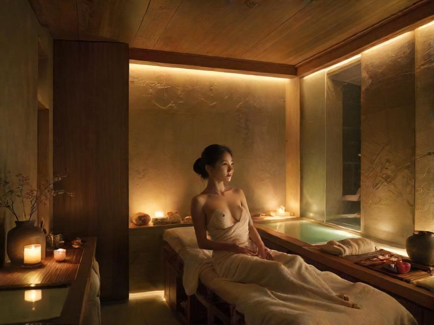 广州高端SPA会所,奢华内景,灯光柔和