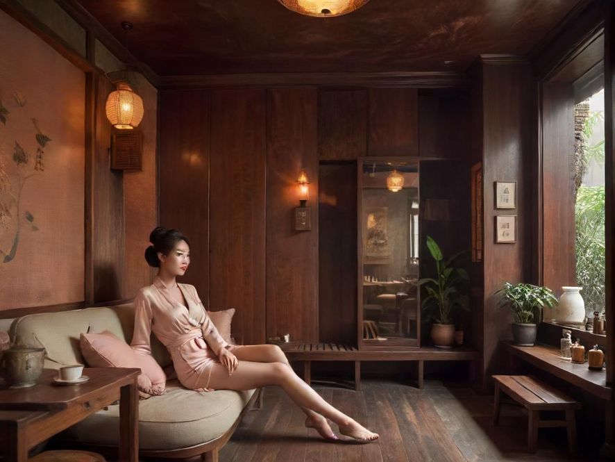 广州隐藏桑拿茶社茶室休息区实景