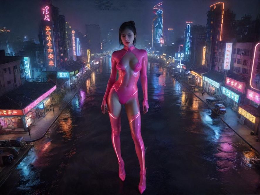 增城新塘夜晚的街景