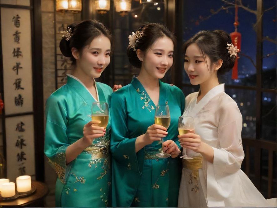 夜幕下的会所入口,灯光璀璨,充满神秘感