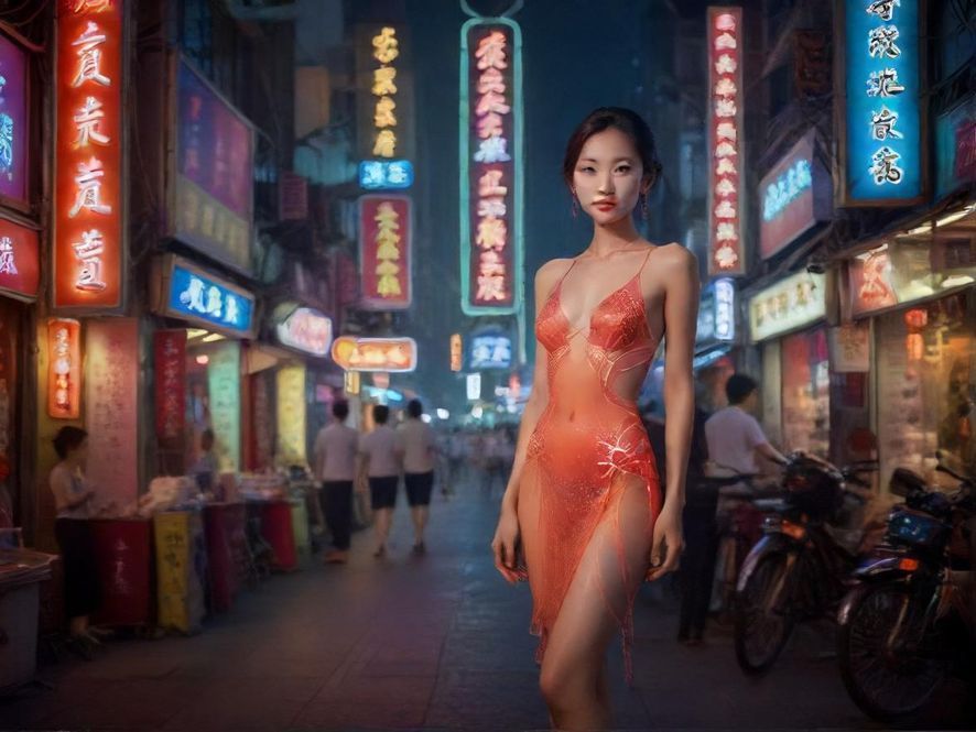 广州桑拿情报站夜景街头风光