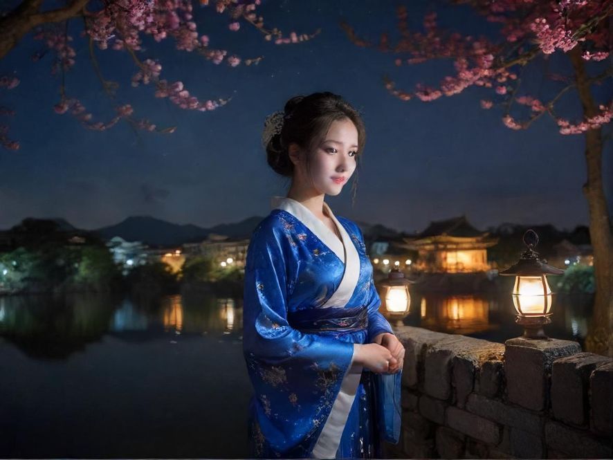 广州夜幕下的城市一角