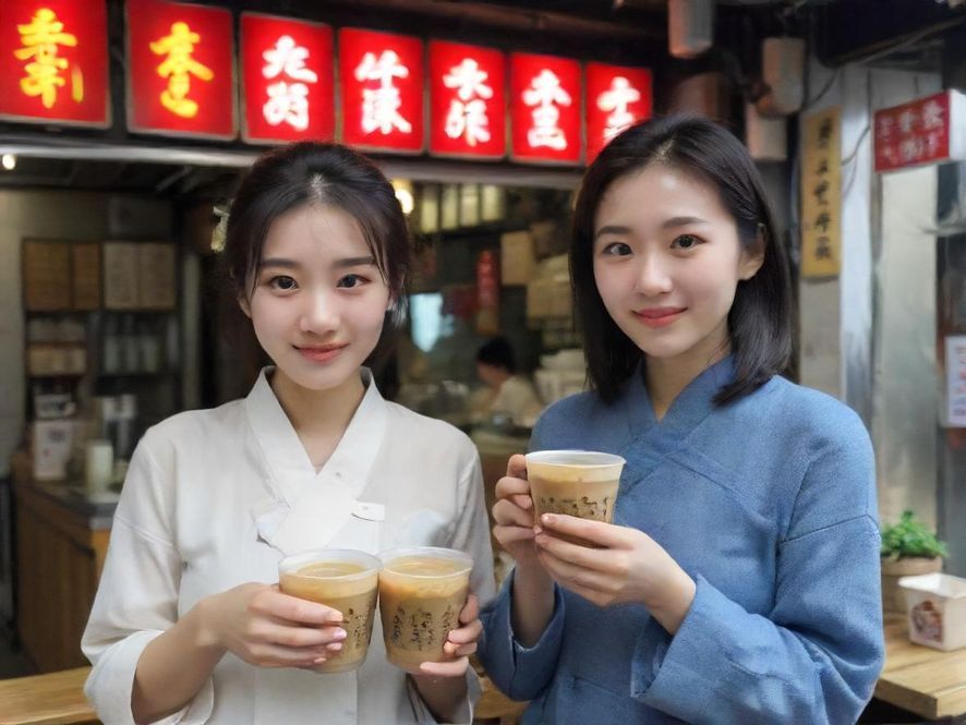 东莞街边的传统茶馆外观