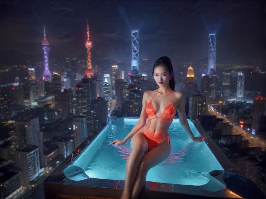 城市夜场桑拿会所夜景