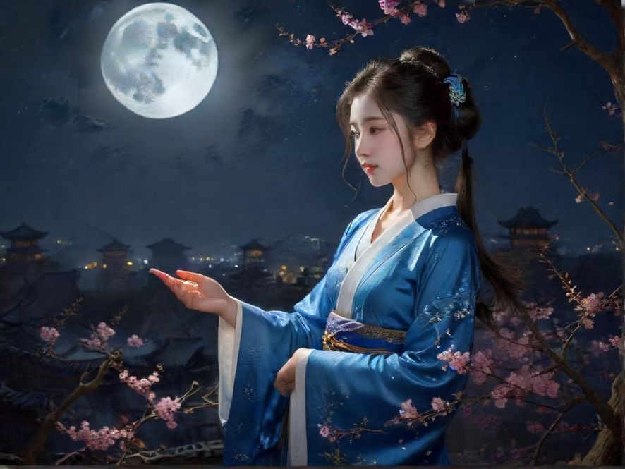 广州夜色街景,朦胧的灯光