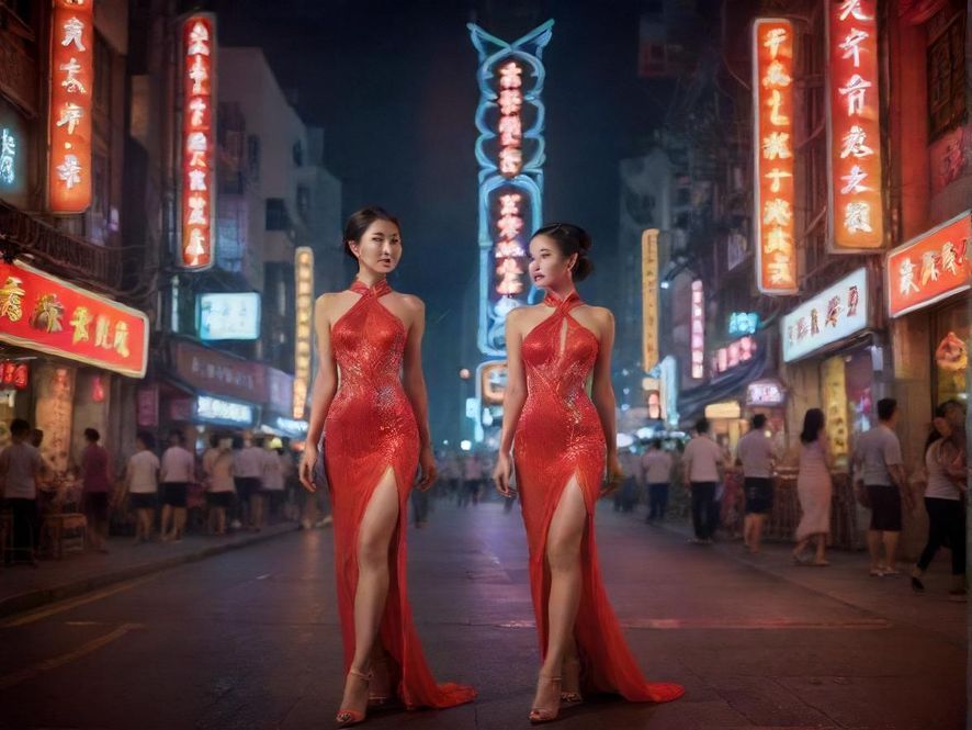 深圳福田夜生活繁华街景