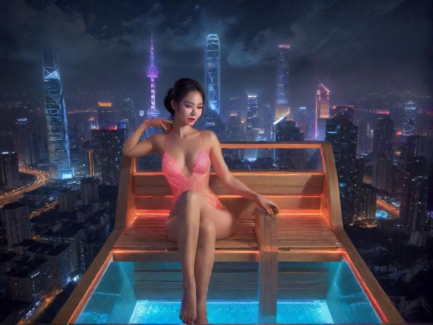 深圳福永夜场桑拿会所夜景图