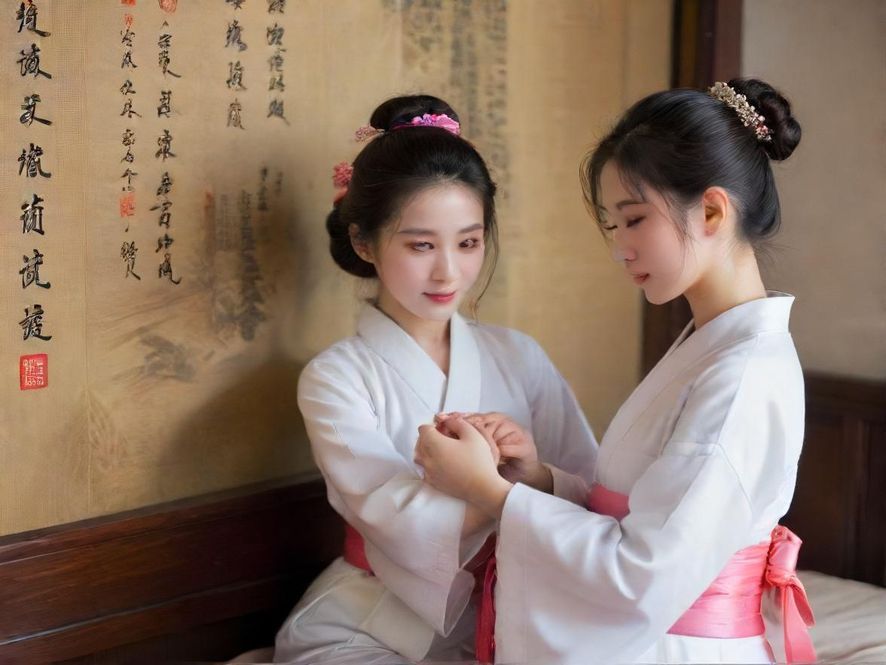 享受头部按摩的女性