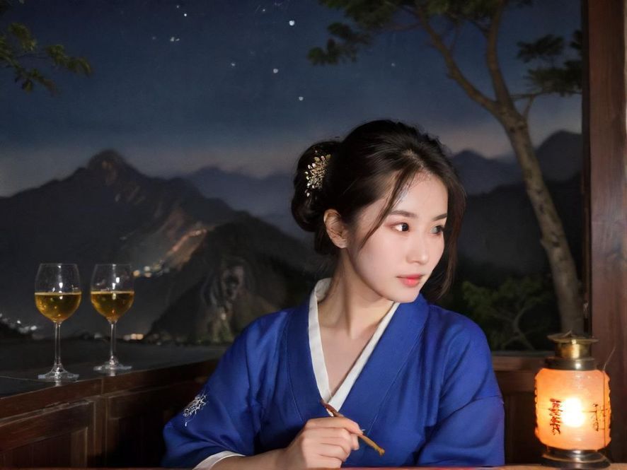 佛山夜场美女在充满霓虹灯光的酒吧中,侧面特写,展现动感与魅力