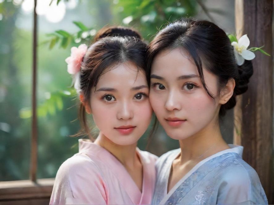 一位身着优雅长裙的女性,背对镜头漫步在广州百花丛官网所描绘的唯美园林小径中,光影斑驳,尽显诗意与宁静