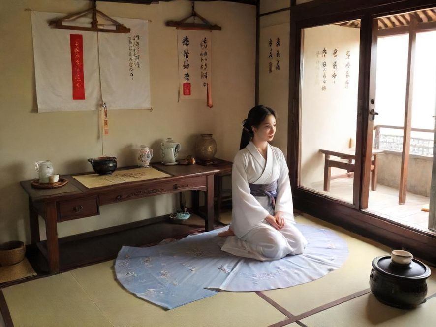 在广州一间雅致私密的茶室里,一位气质美女正温柔地与客人交流,营造出轻松愉悦的氛围。