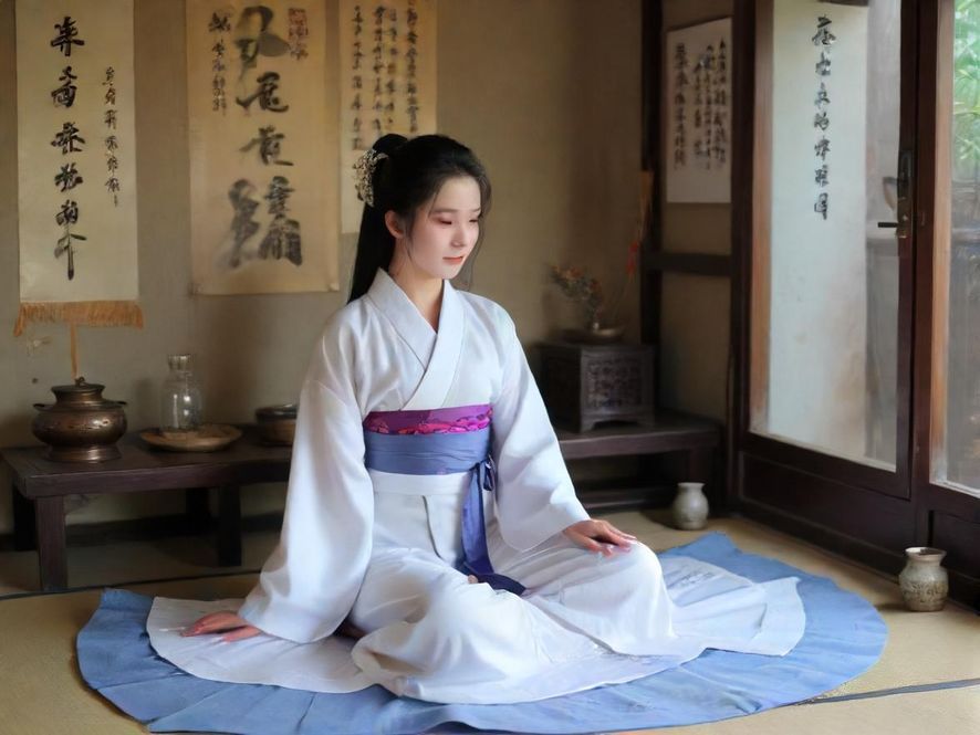 一群女性朋友在一家装饰典雅、氛围轻松愉悦的精致茶馆里,边品茶边愉快地交流。